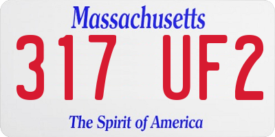 MA license plate 317UF2