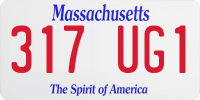 MA license plate 317UG1