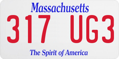 MA license plate 317UG3