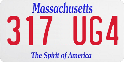 MA license plate 317UG4