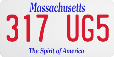 MA license plate 317UG5