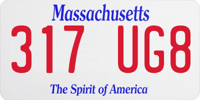 MA license plate 317UG8