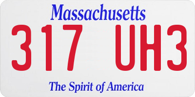 MA license plate 317UH3
