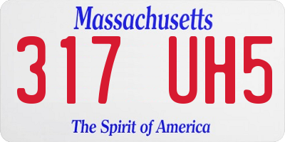 MA license plate 317UH5