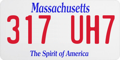 MA license plate 317UH7