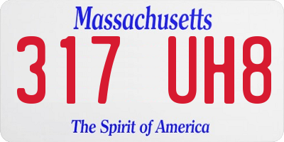 MA license plate 317UH8