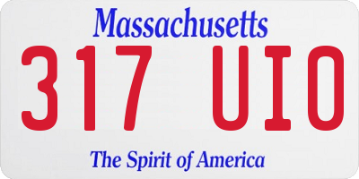 MA license plate 317UI0