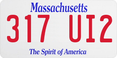 MA license plate 317UI2