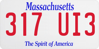 MA license plate 317UI3