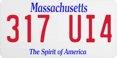 MA license plate 317UI4