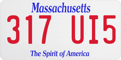 MA license plate 317UI5