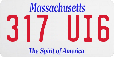 MA license plate 317UI6