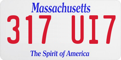 MA license plate 317UI7