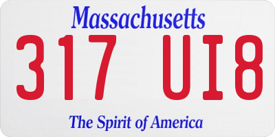 MA license plate 317UI8