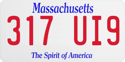 MA license plate 317UI9