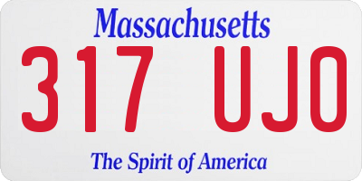 MA license plate 317UJ0
