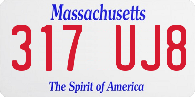 MA license plate 317UJ8