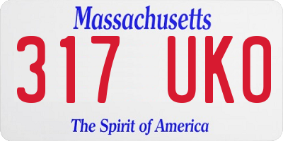 MA license plate 317UK0