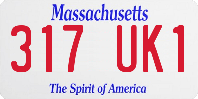 MA license plate 317UK1