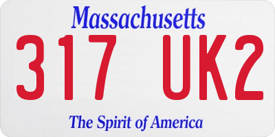 MA license plate 317UK2