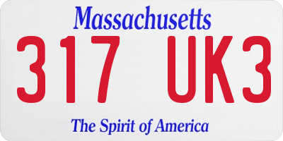 MA license plate 317UK3