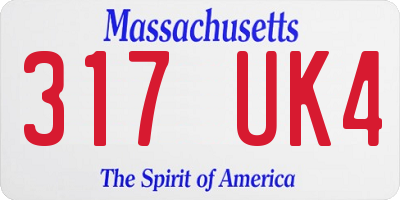 MA license plate 317UK4
