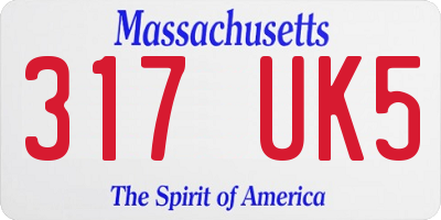 MA license plate 317UK5