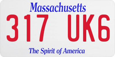 MA license plate 317UK6