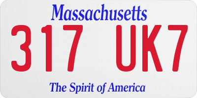 MA license plate 317UK7