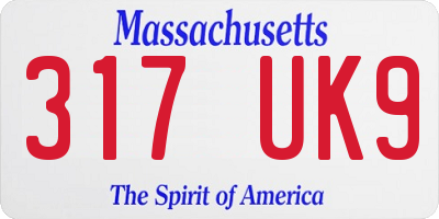 MA license plate 317UK9
