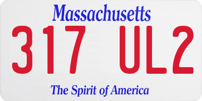 MA license plate 317UL2