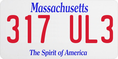 MA license plate 317UL3