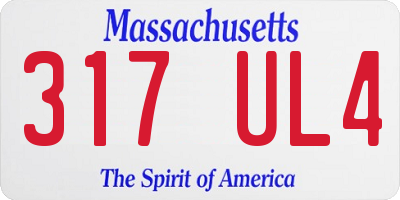 MA license plate 317UL4