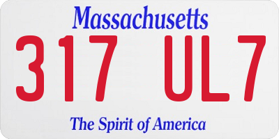 MA license plate 317UL7