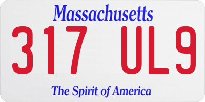 MA license plate 317UL9