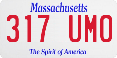 MA license plate 317UM0