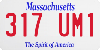 MA license plate 317UM1