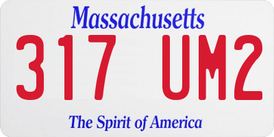 MA license plate 317UM2