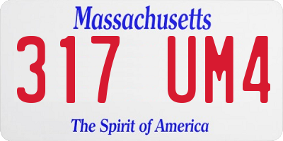 MA license plate 317UM4