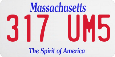 MA license plate 317UM5