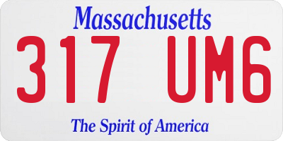 MA license plate 317UM6