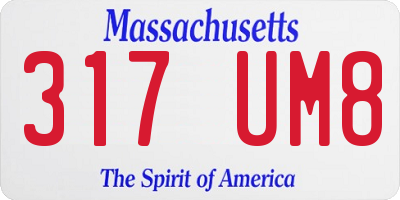 MA license plate 317UM8