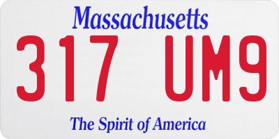 MA license plate 317UM9