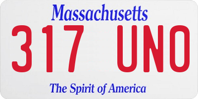 MA license plate 317UN0