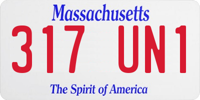 MA license plate 317UN1