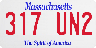 MA license plate 317UN2