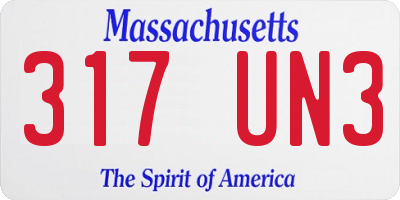 MA license plate 317UN3
