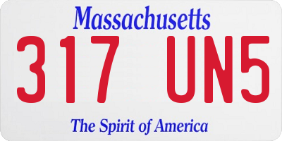 MA license plate 317UN5