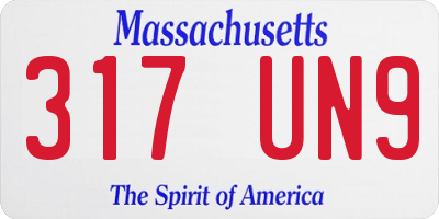 MA license plate 317UN9