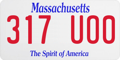 MA license plate 317UO0